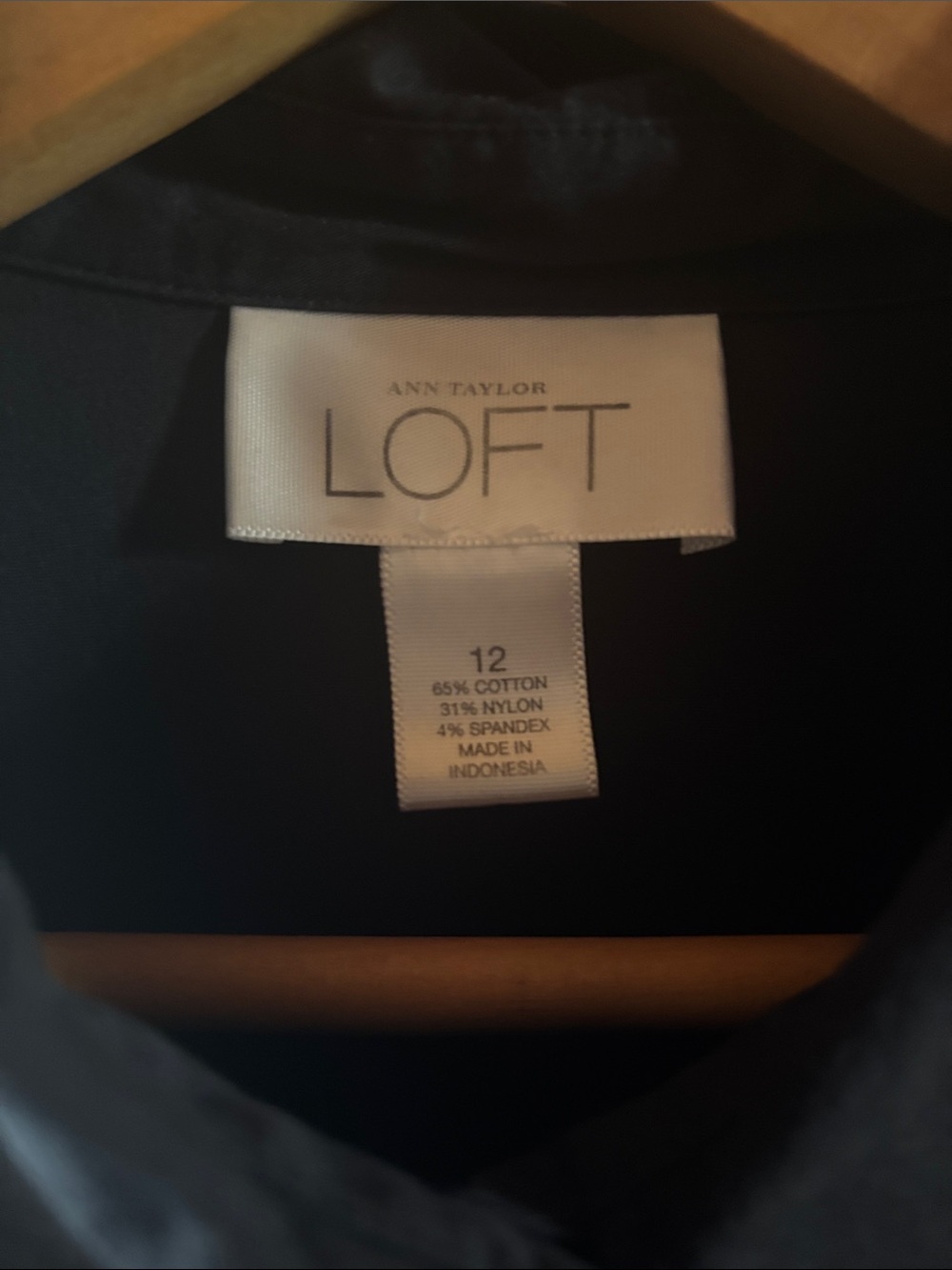 LOFT Navy Ruffle-Front Blazer Jacket - Picture 2 of 5